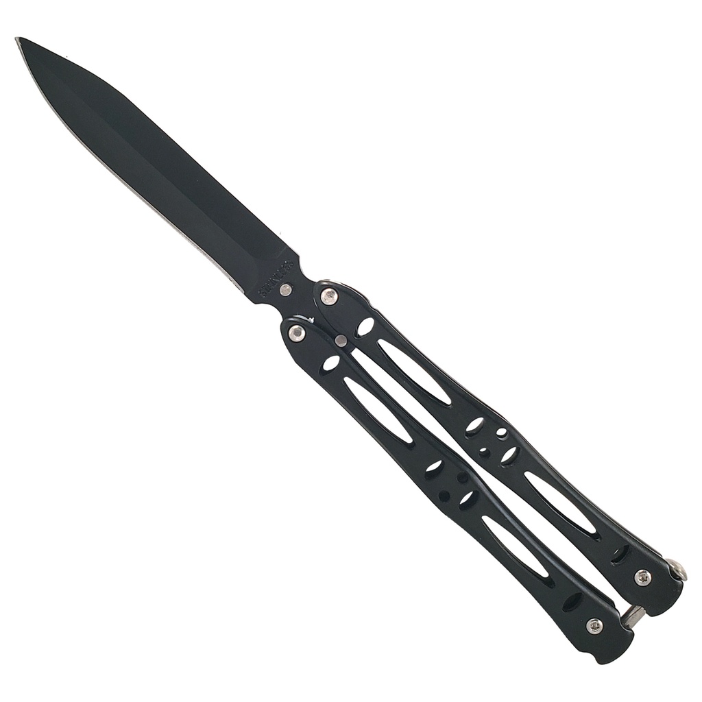 Shadow Spear Quick-Balance Butterfly Knife - Matte Black Steel