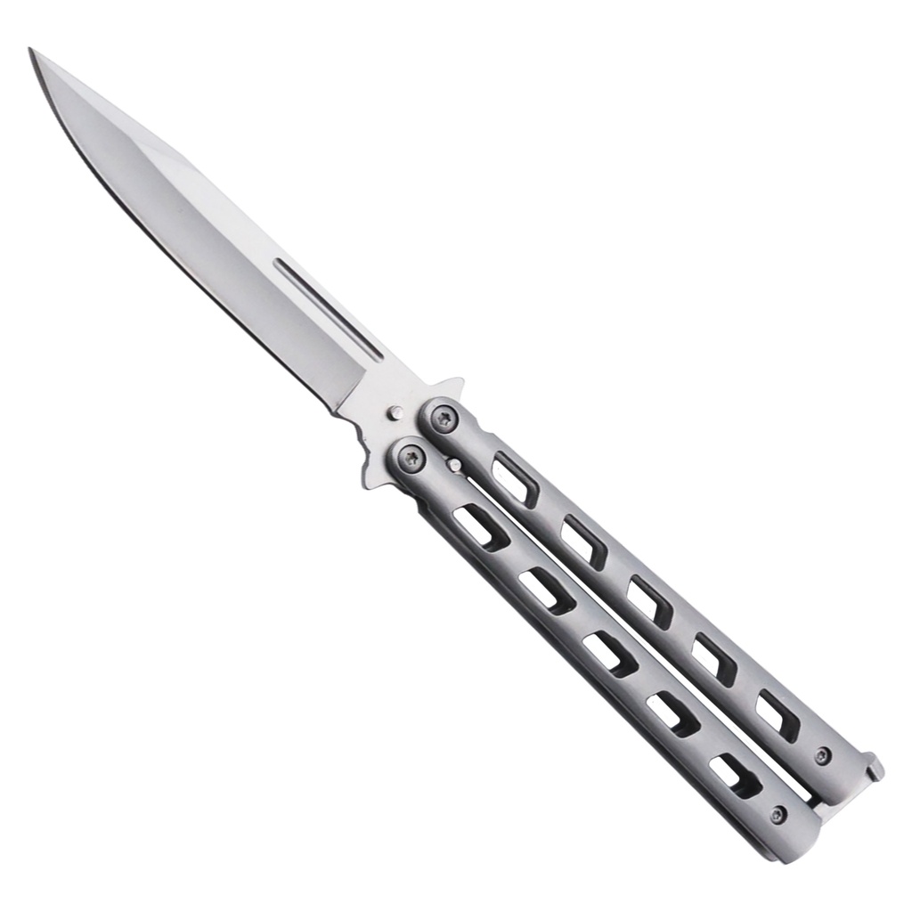 Parallelogram Rhythm Precision Butterfly Knife - Silver Steel