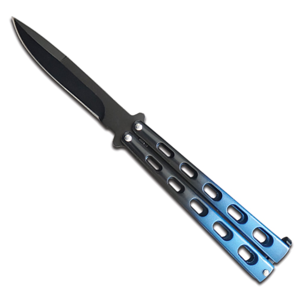 Aero‑Vent Balanced Butterfly Knife - Blue Steel
