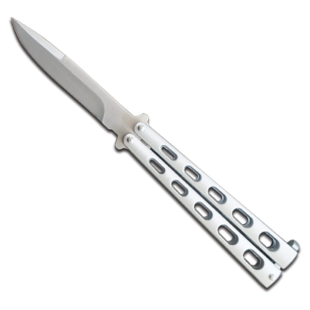 Silent Balance Minimalist Butterfly Knife - Silver Steel