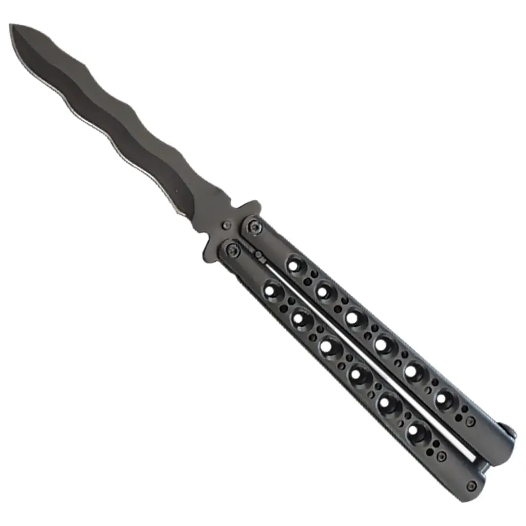Kriss Wave Precision Balisong Butterfly Knife - Black