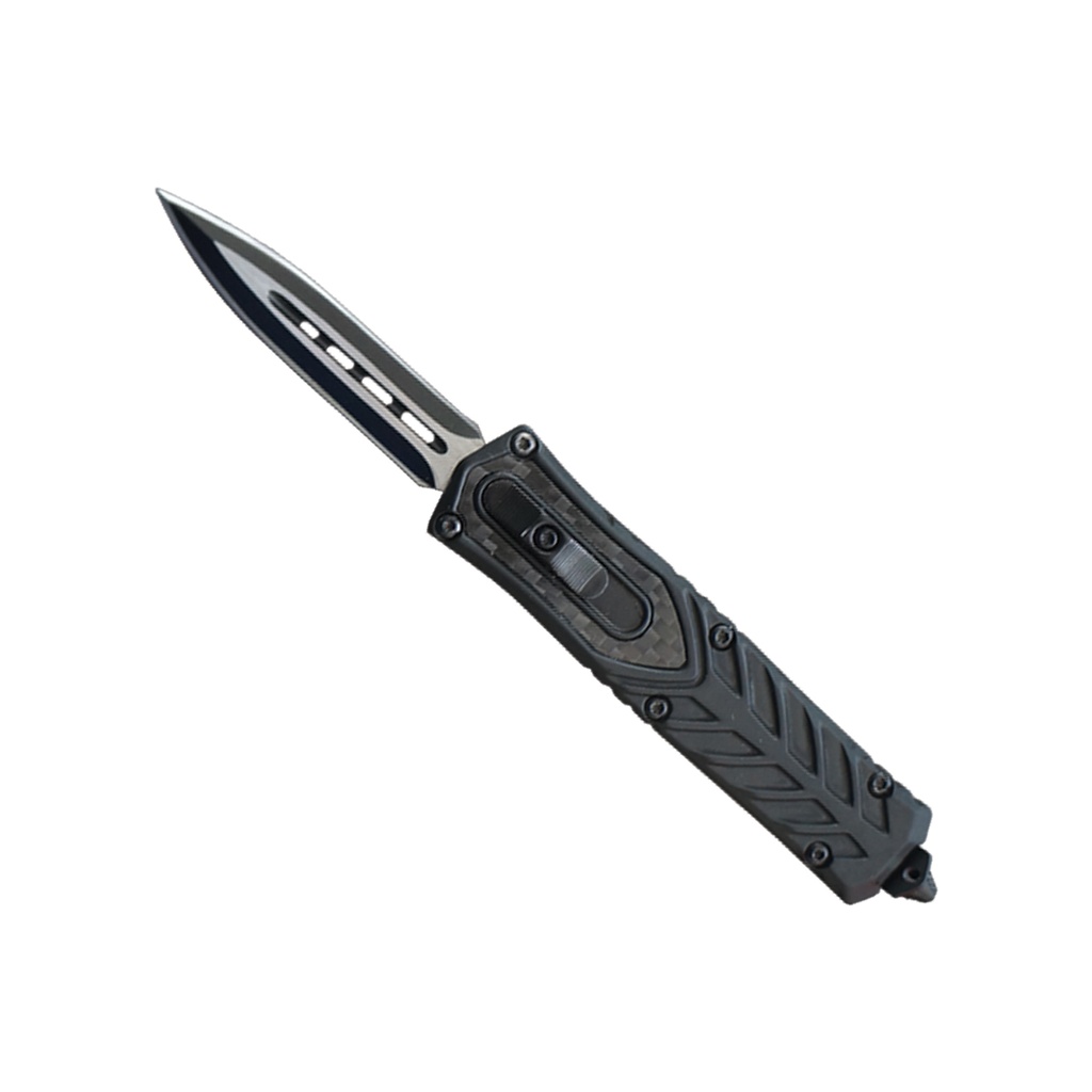 Covert Starship Invader OTF Dagger Knife - Carbon Fiber Black