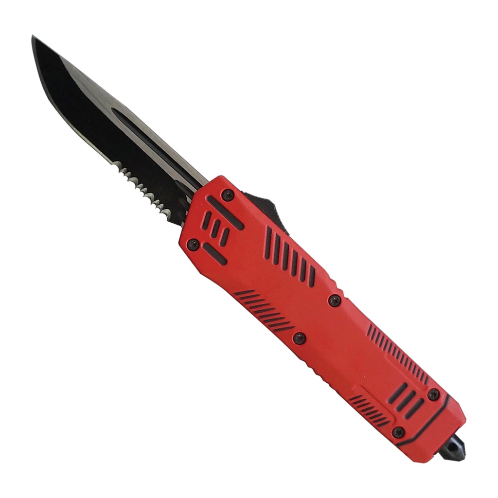 Crimson Circuit Tactical OTF Knife - Red Aluminum