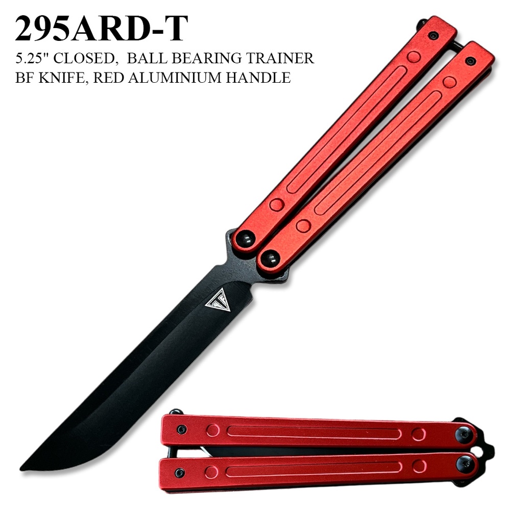 Redline Pivot Bearing-Driven Butterfly Knife - Red Aluminum