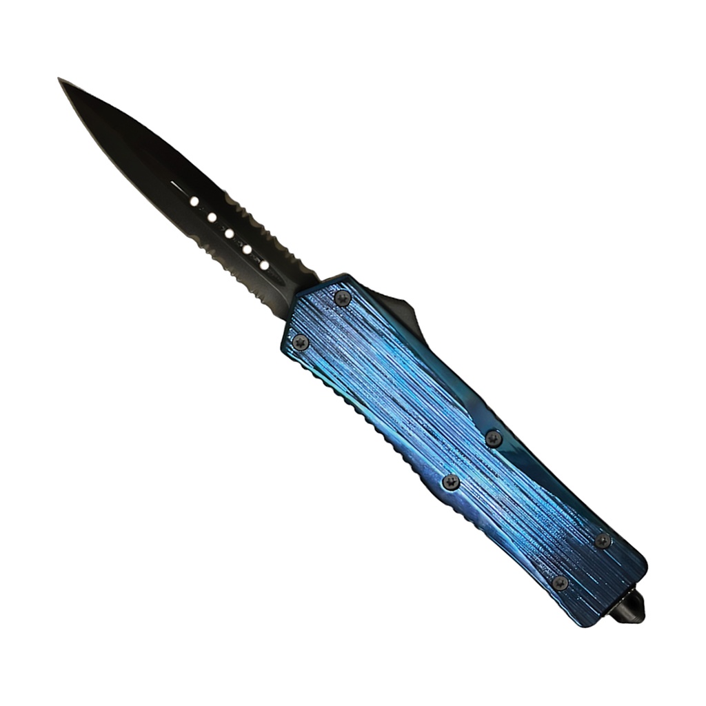 Titanium Twilight Rapid-Deploy OTF Dagger - Blue Iridescent