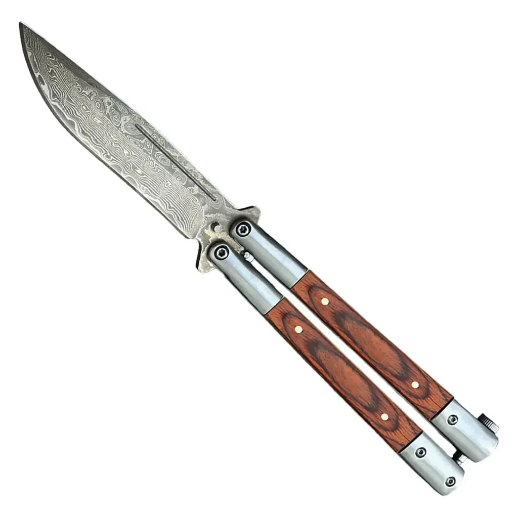 Forgegrain Balanced Butterfly Knife - Wood Inlay
