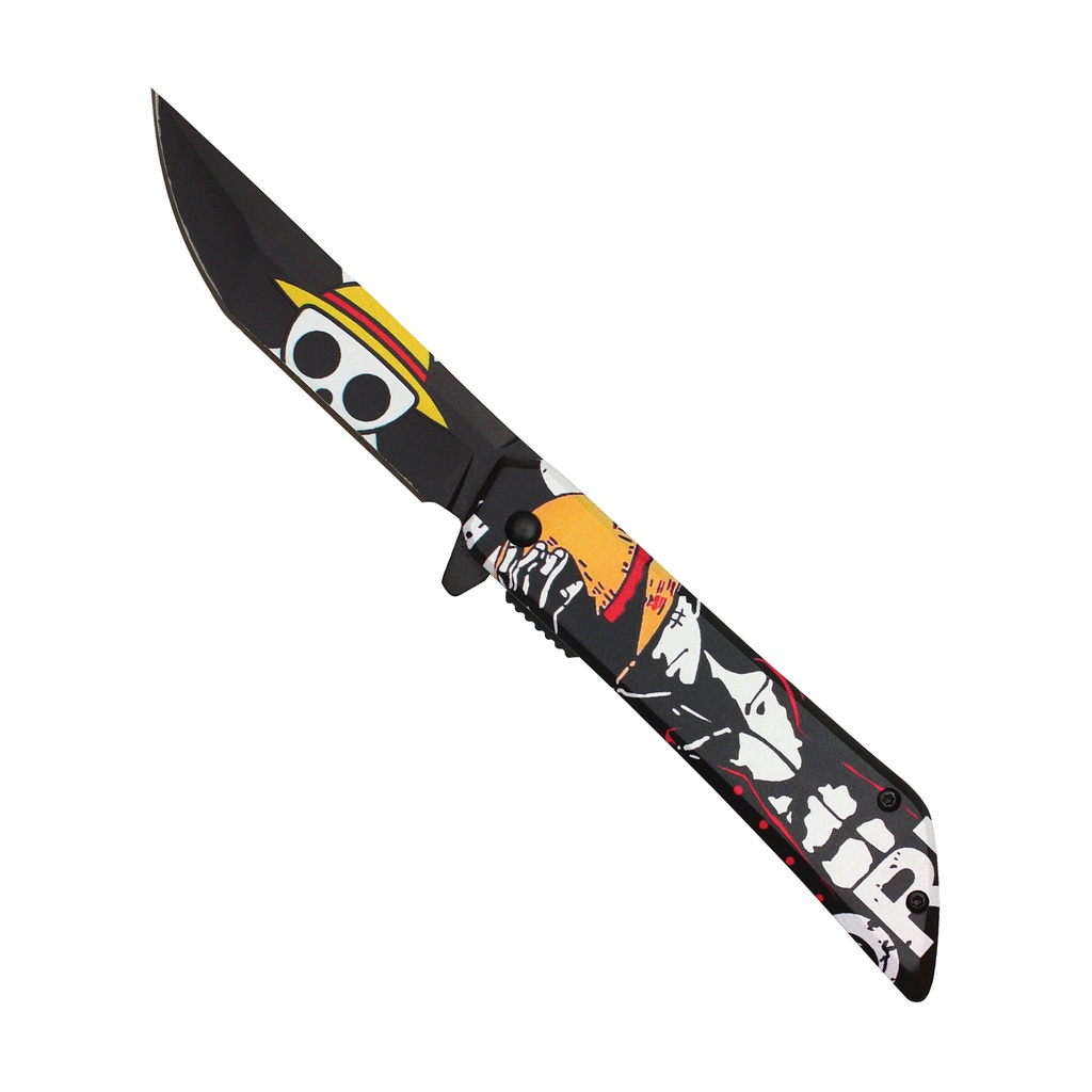 Straw Hat Captain Rapid-Deploy Spring-Assisted Pocket Knife - Black Graphic