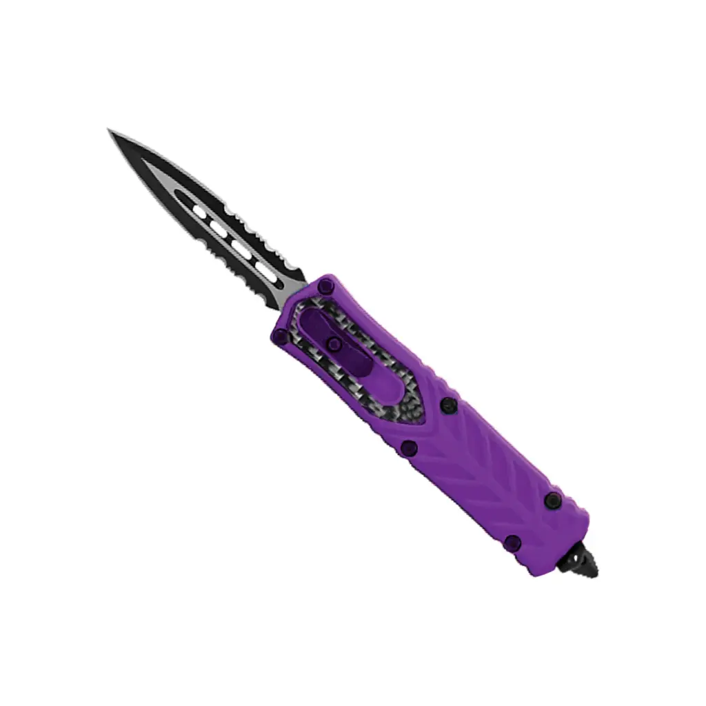 Nightshade Weave Quick-Deploy OTF Knife - Purple Carbon