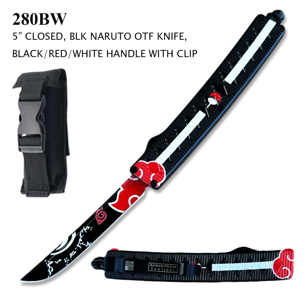 Shinobi Signal Double-Action OTF Knife - Black/Red/White