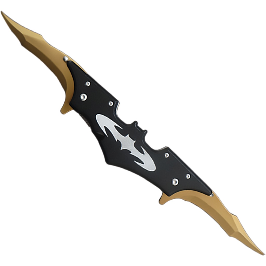 Nightwing Twin-Edge Spring-Assisted Knife - Gold Blades