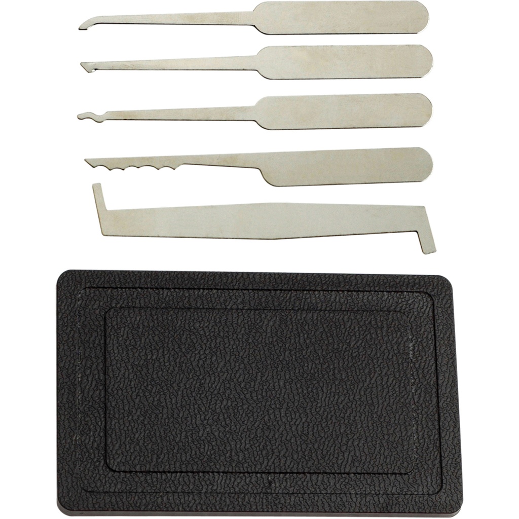 Five-Key Minimalist Precision Lock Pick Set - Plastic Case
