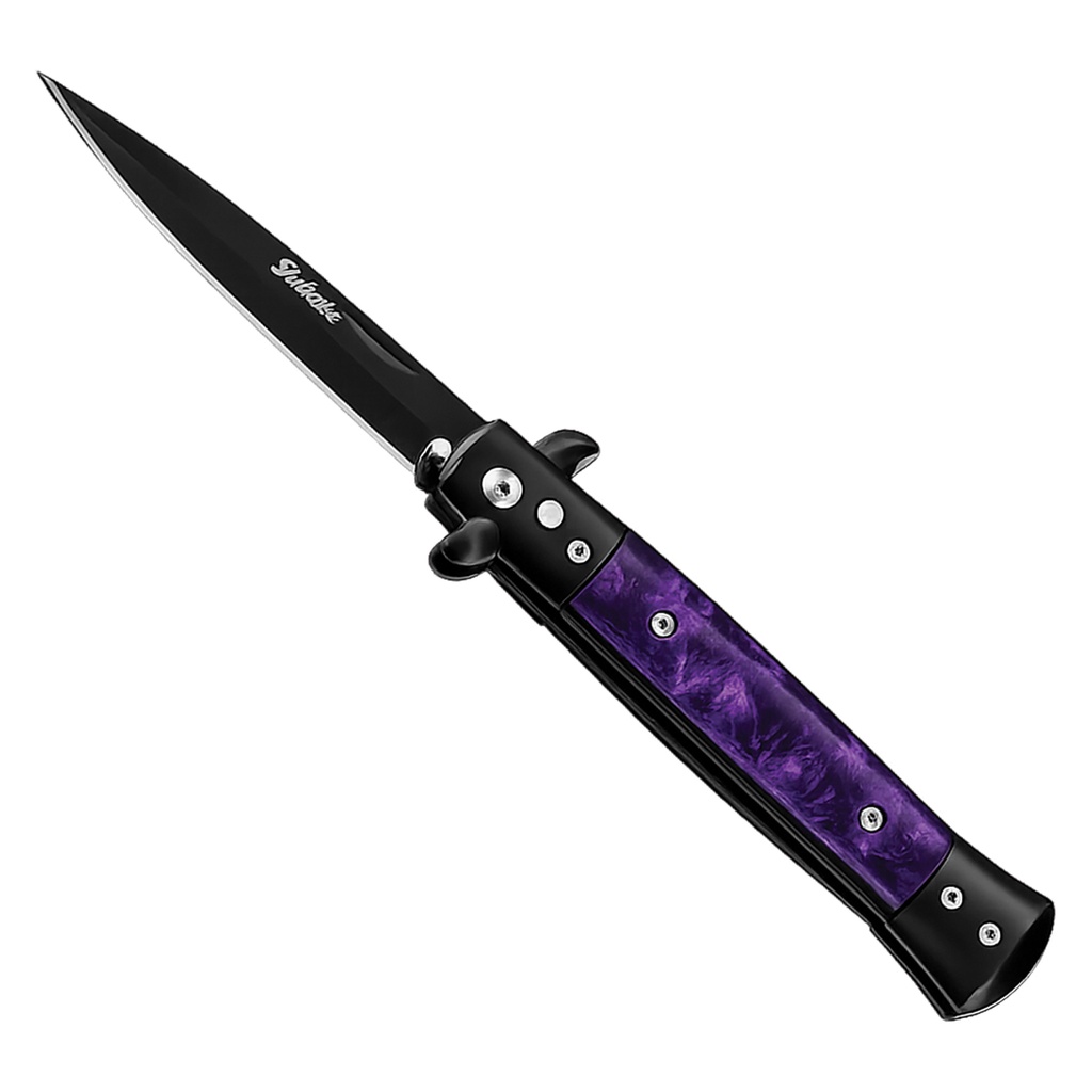 Milano Marble Quick-Deploy Stiletto Automatic Knife - Purple