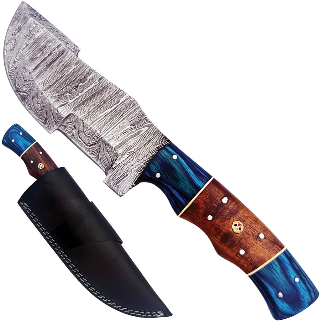 Stormgrain River-Edge Full-Tang Hunting Knife - Blue Wood