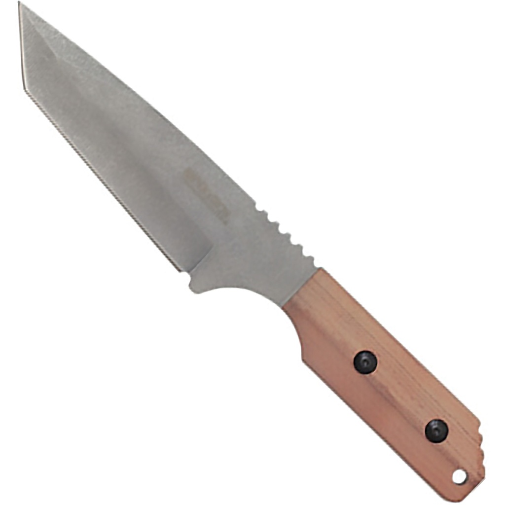 Frontier Timber Piercing Tanto Fixed Blade Knife - Wood Handle