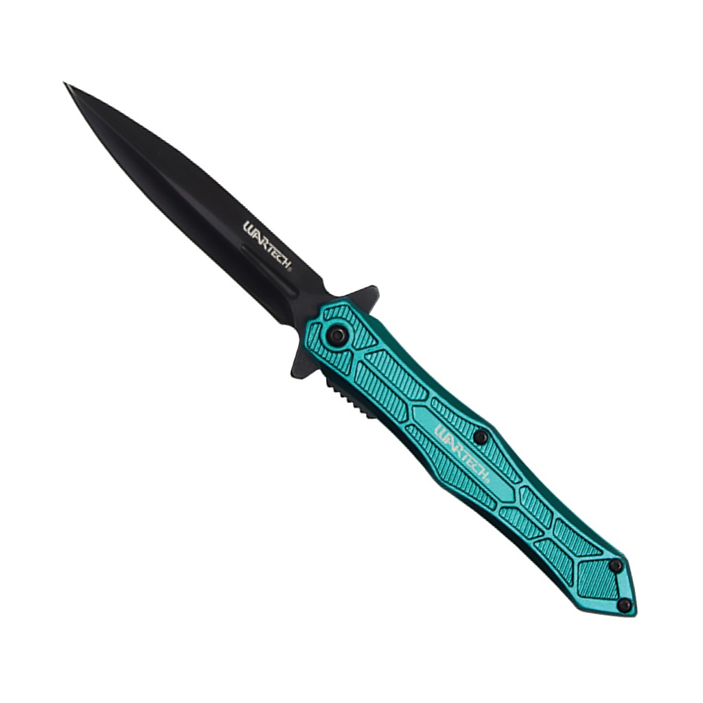 Teal Lattice Quick-Deploy Spring Assisted Knife - Aluminum Teal