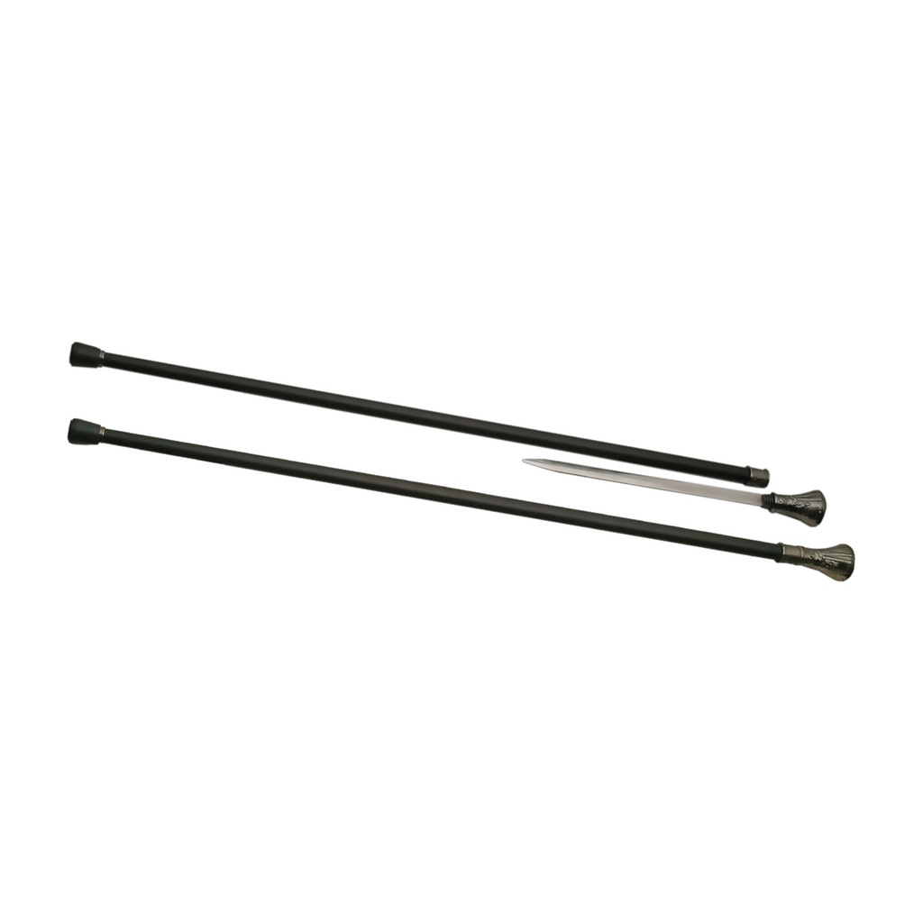 Wolfcrest Forest-Engraved Sword Cane - Black