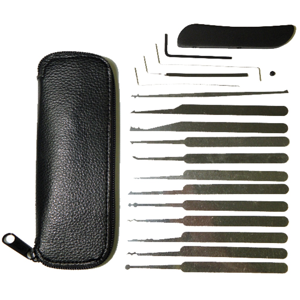 Shirt-Pocket Vault 19-Piece Lock Pick Set - Clockspring Steel