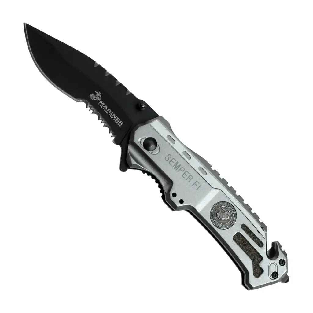 Marine Medallion Quick-Access Rescue Knife - Silver Aluminum