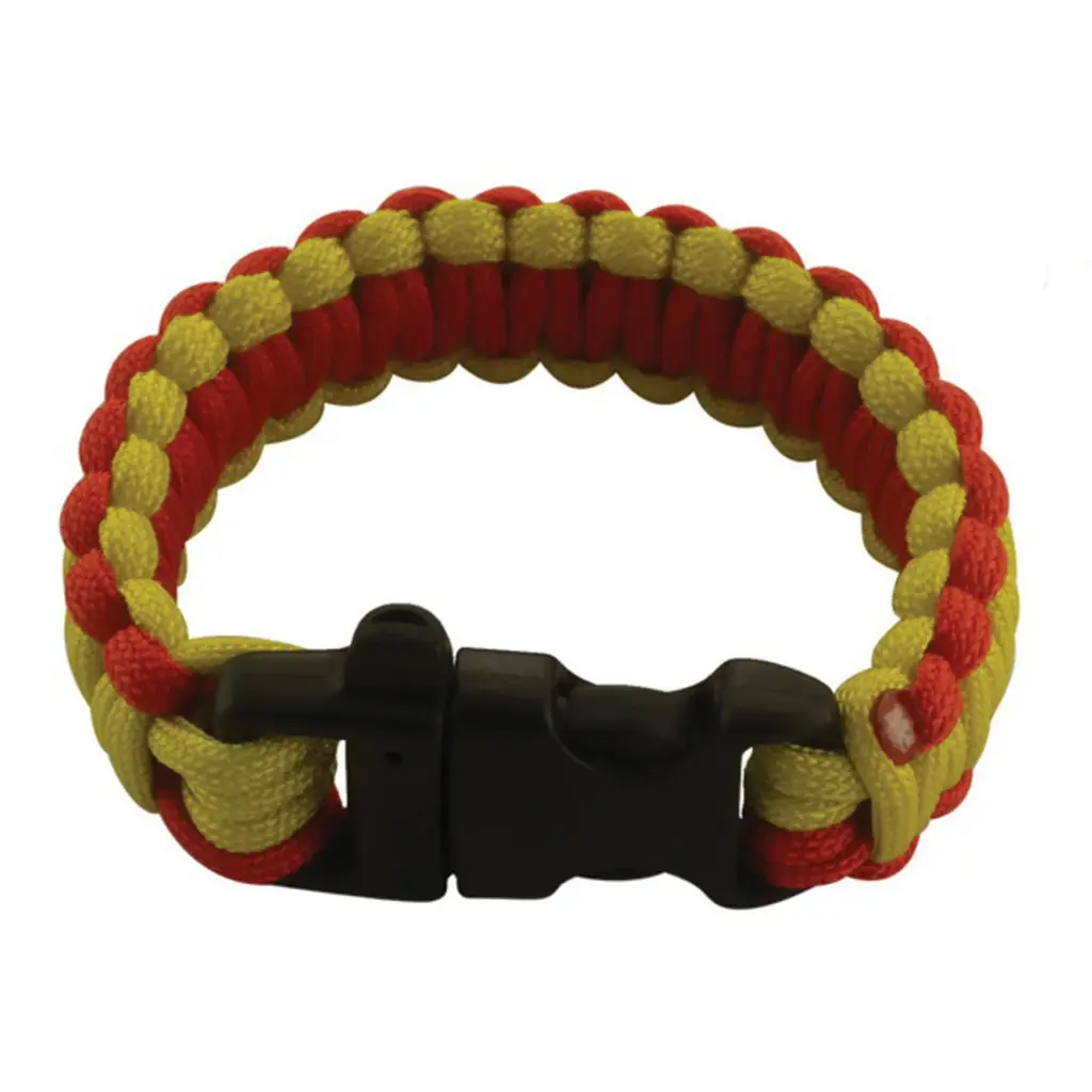 High-Visibility Rescue Paracord Bracelet - Red Yellow