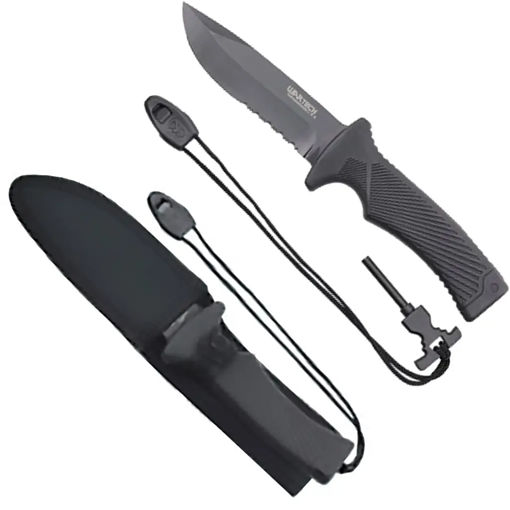 Hidden Ember Survival Fixed Blade Knife - Black ABS