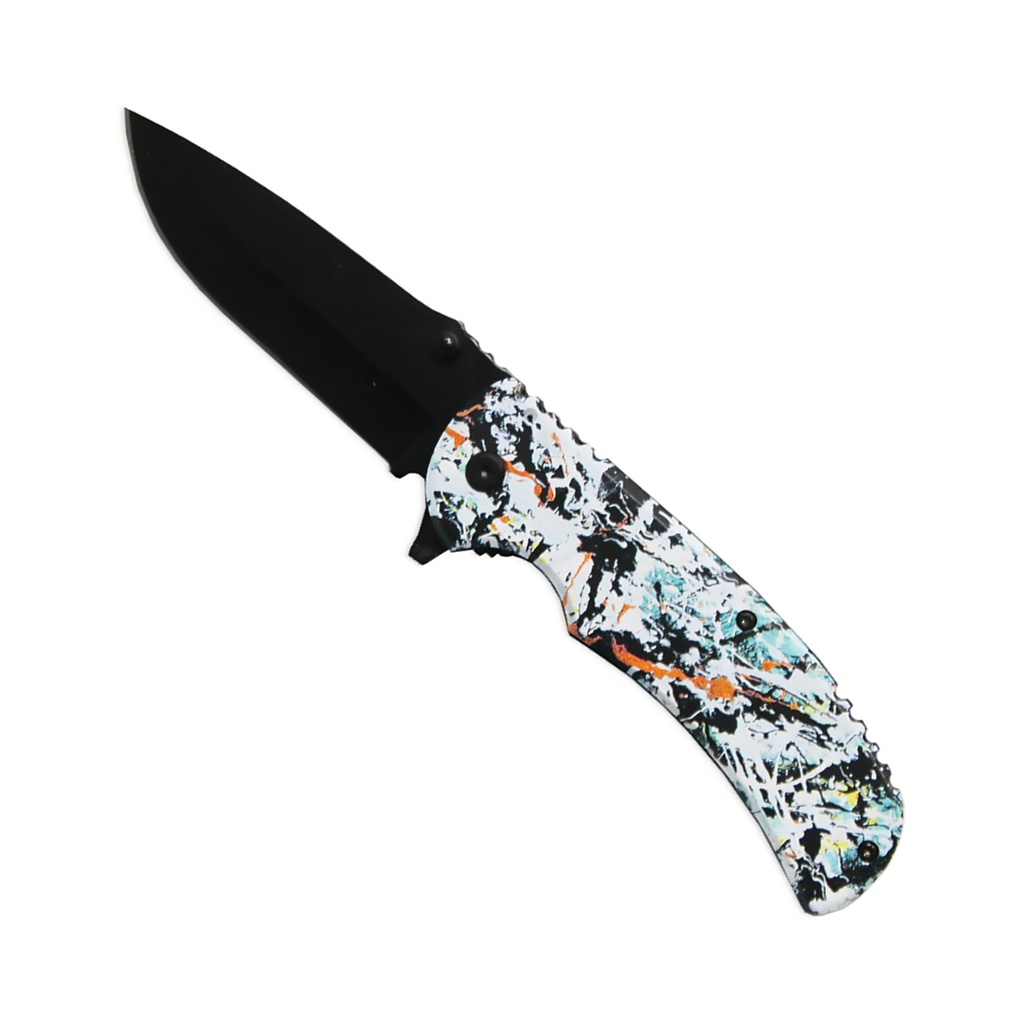 Gallery Splash Brilliance Assisted Opening Knife - Abstract White