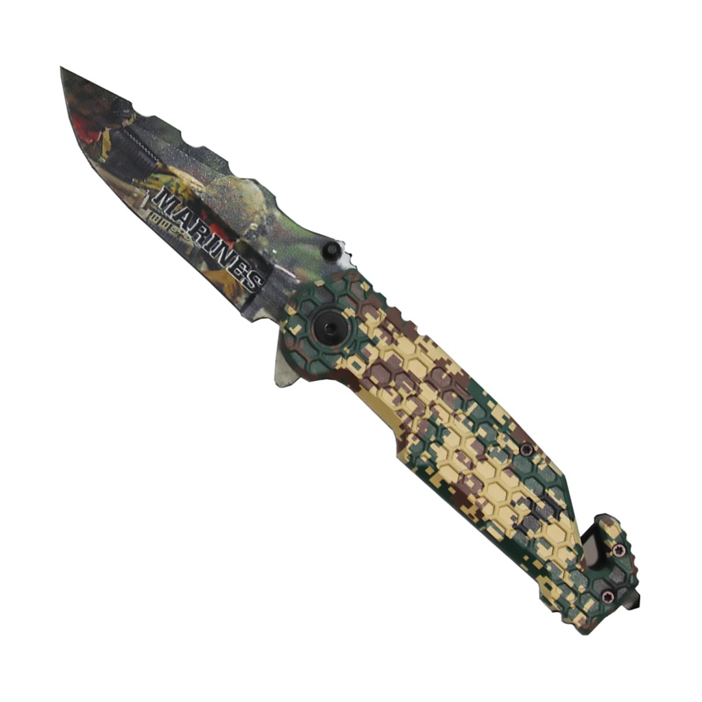 Honor Guard Marines Tribute Tactical Rescue Knife - Camo ABS