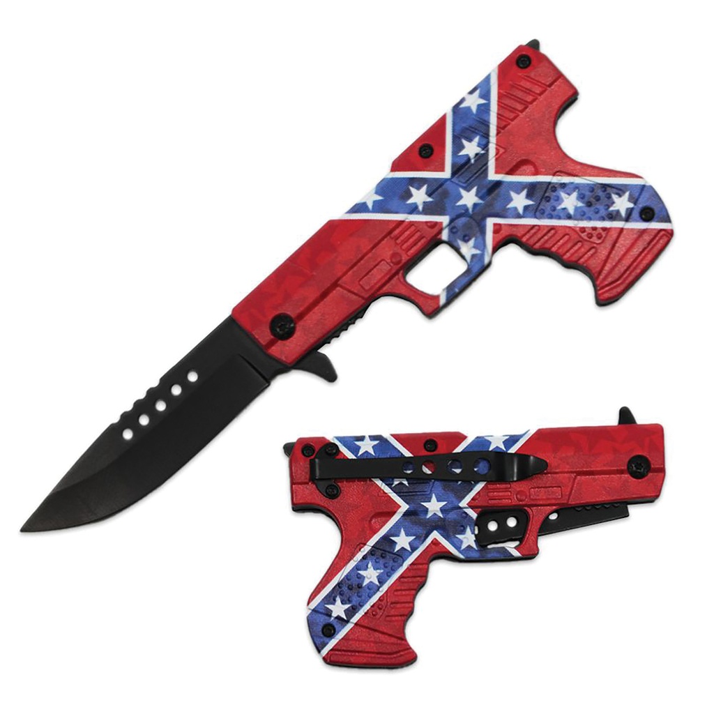 Rebel Sidearm Assisted Opening Knife - Confederate Flag