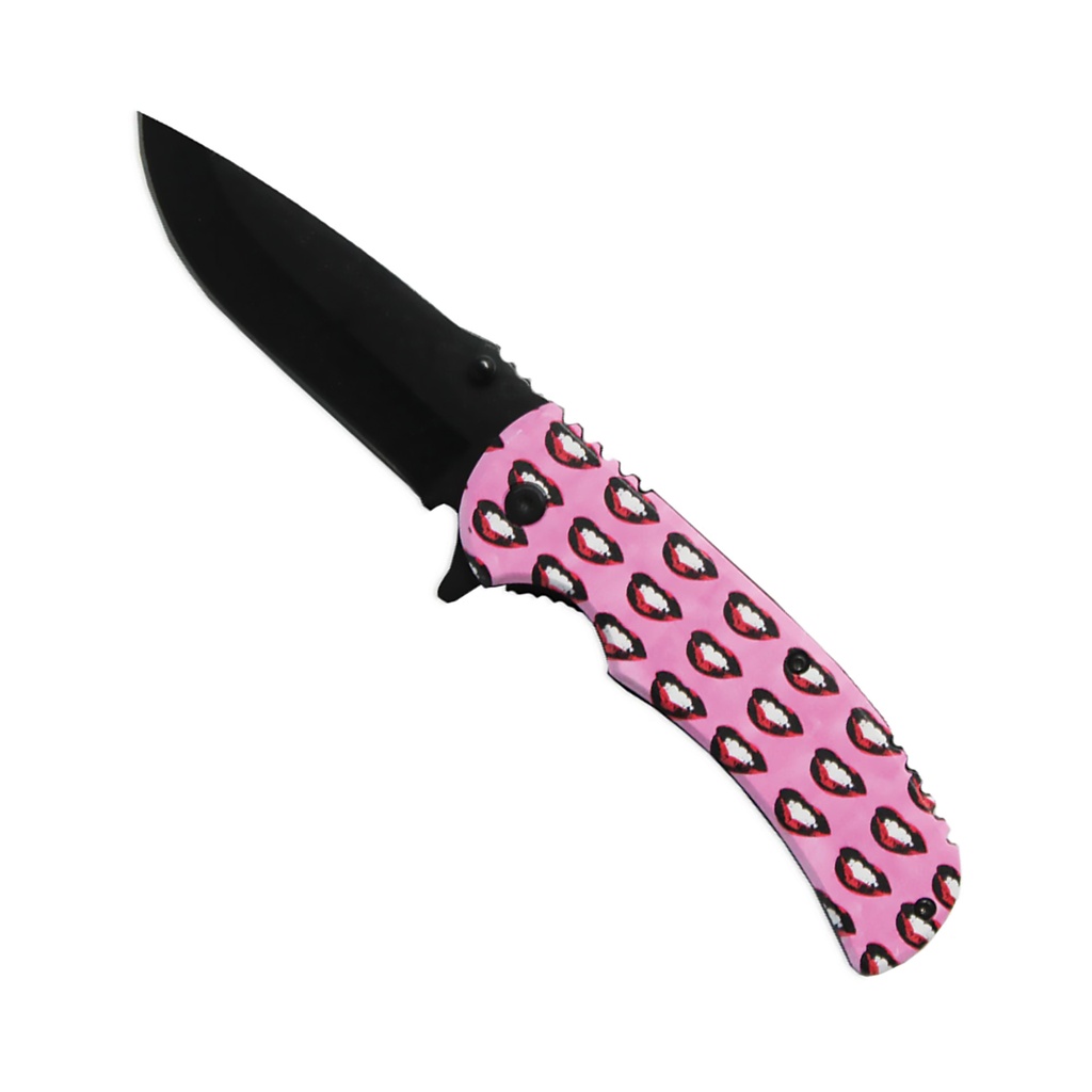 Pop Art Brilliance Assist-Open Folding Knife - Pink Aluminum