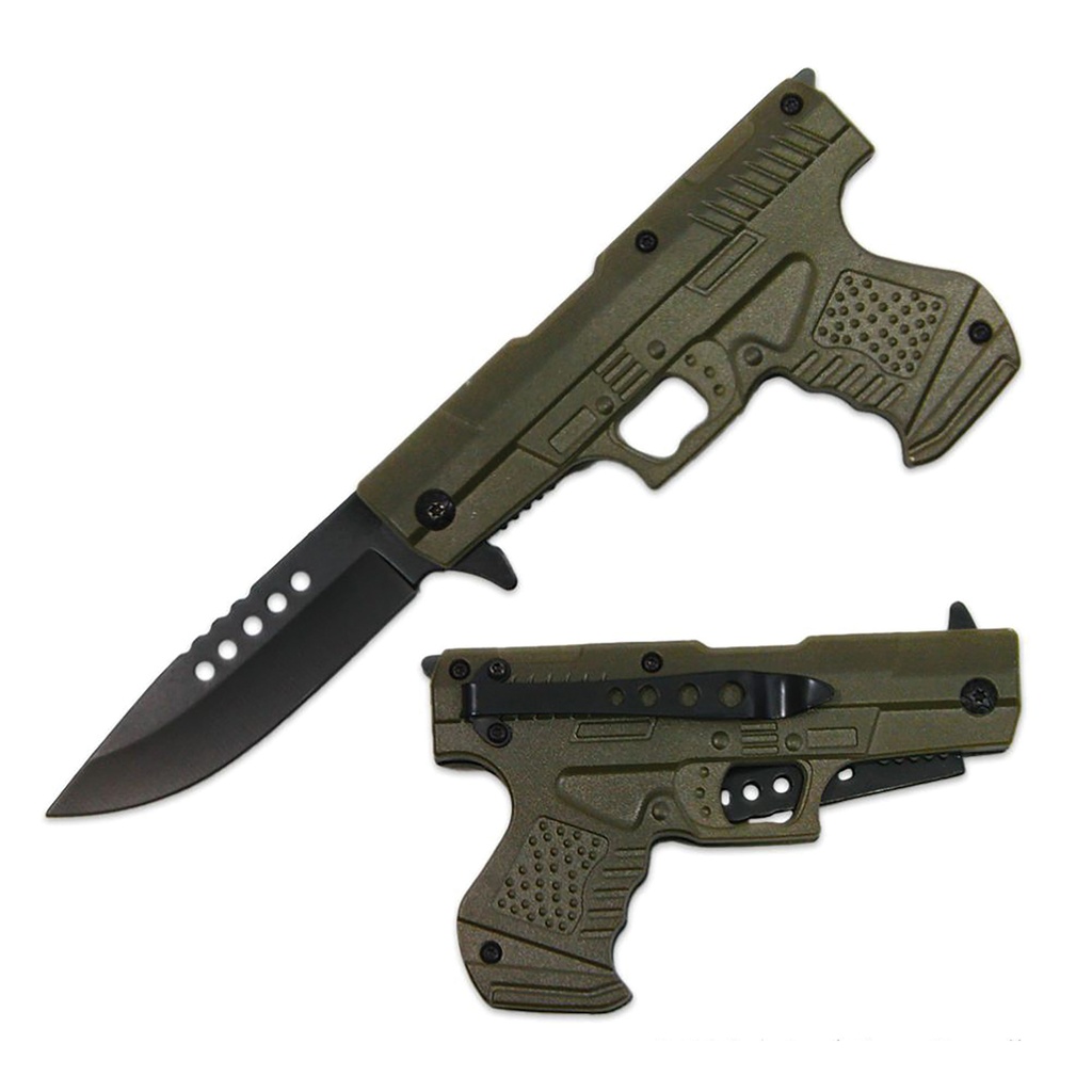 Tactical Sidearm Assist-Open Folding Knife - OD Green