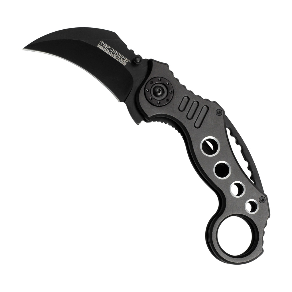 Ringlock Talon Assisted Karambit Knife - Grey Aluminum