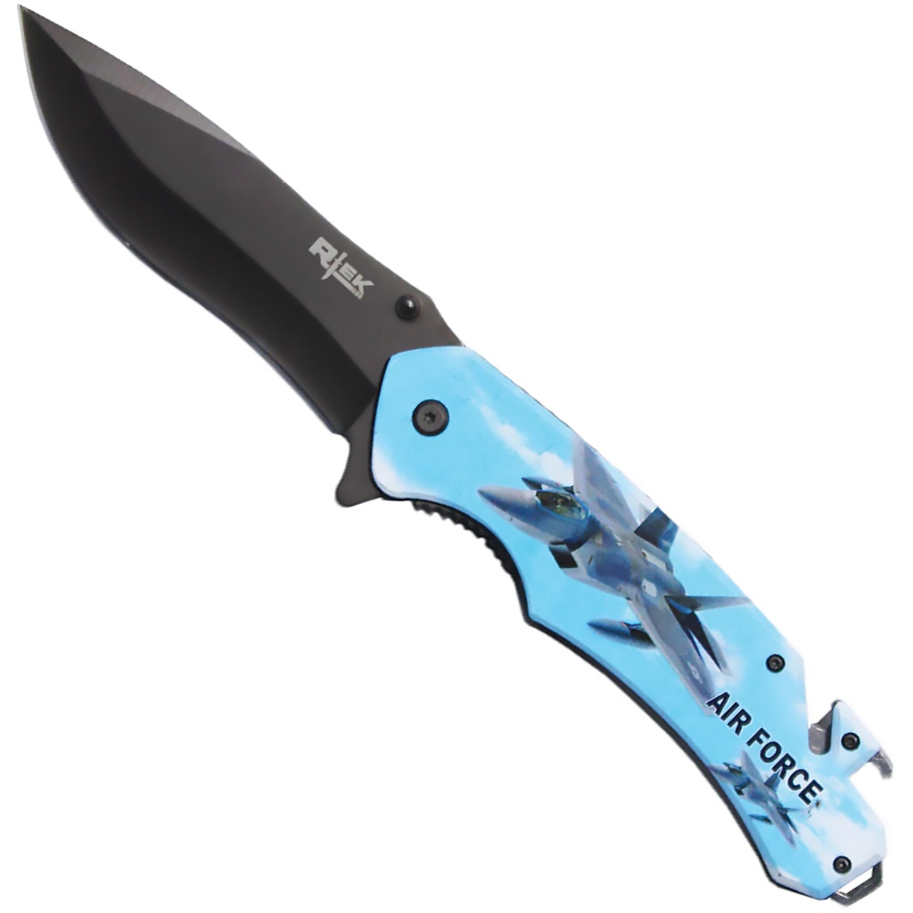 Sky Patrol Serviceman Tribute Assisted Opening Knife - Air Force Blue