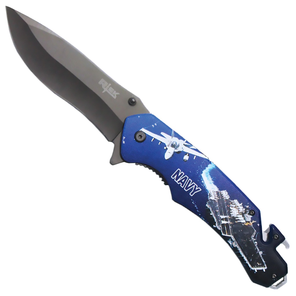 Carrier Watch Tribute Assisted Opening Knife - Navy Blue Aluminum