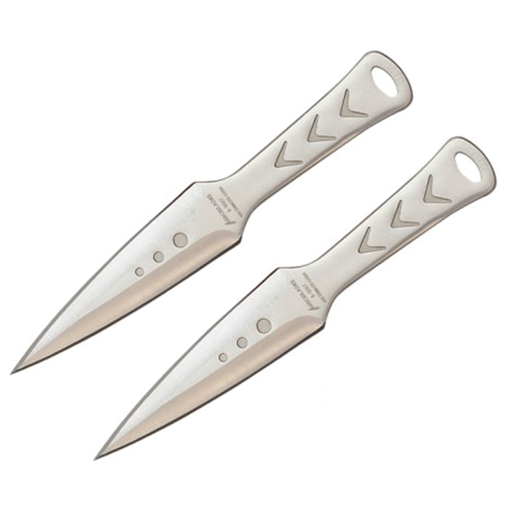 Twin Control Target Throwing Knife Set - Silver Steel