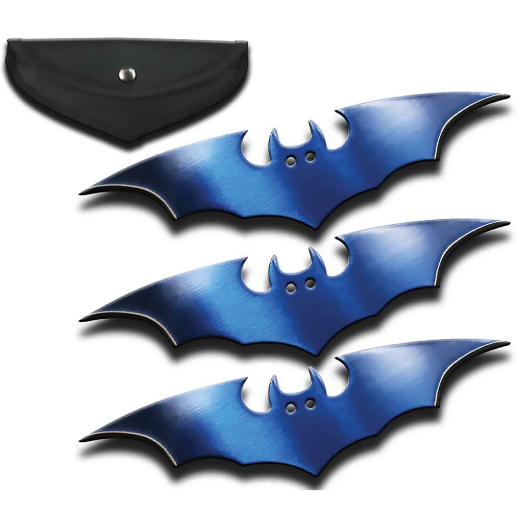 6IN 3PC BAT THROWING BLUE