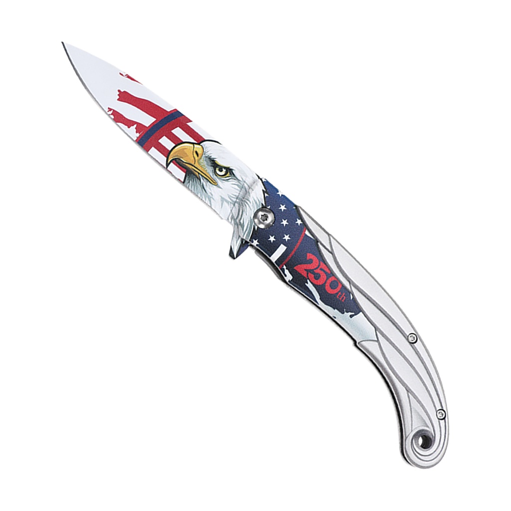 Eagle Honor 250th Commemorative Spring Assisted Knife - USA Flag