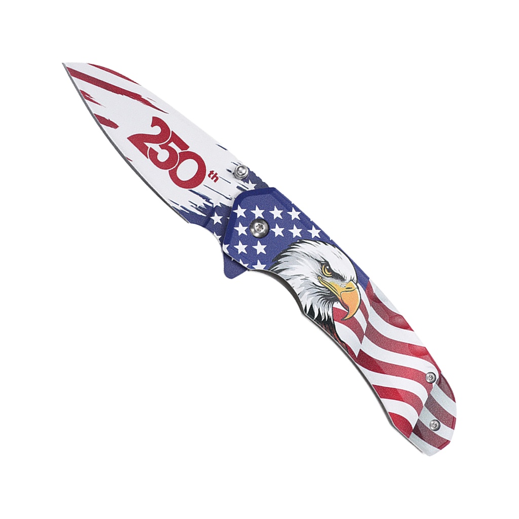 Eagle Honor 250th Anniversary Spring Assisted Knife - USA Flag