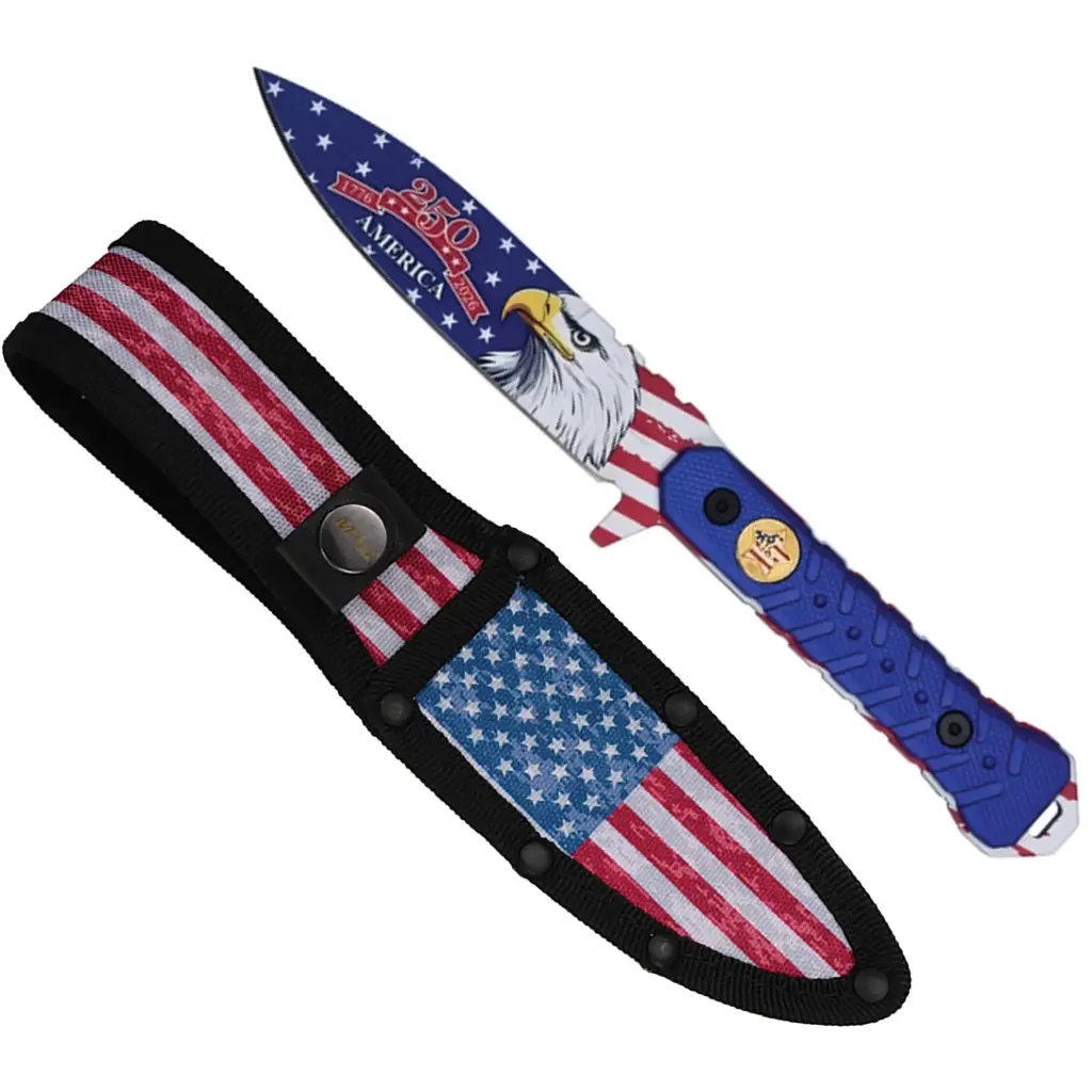 Eagle’s Honor Commemorative Fixed Blade Knife - USA Flag
