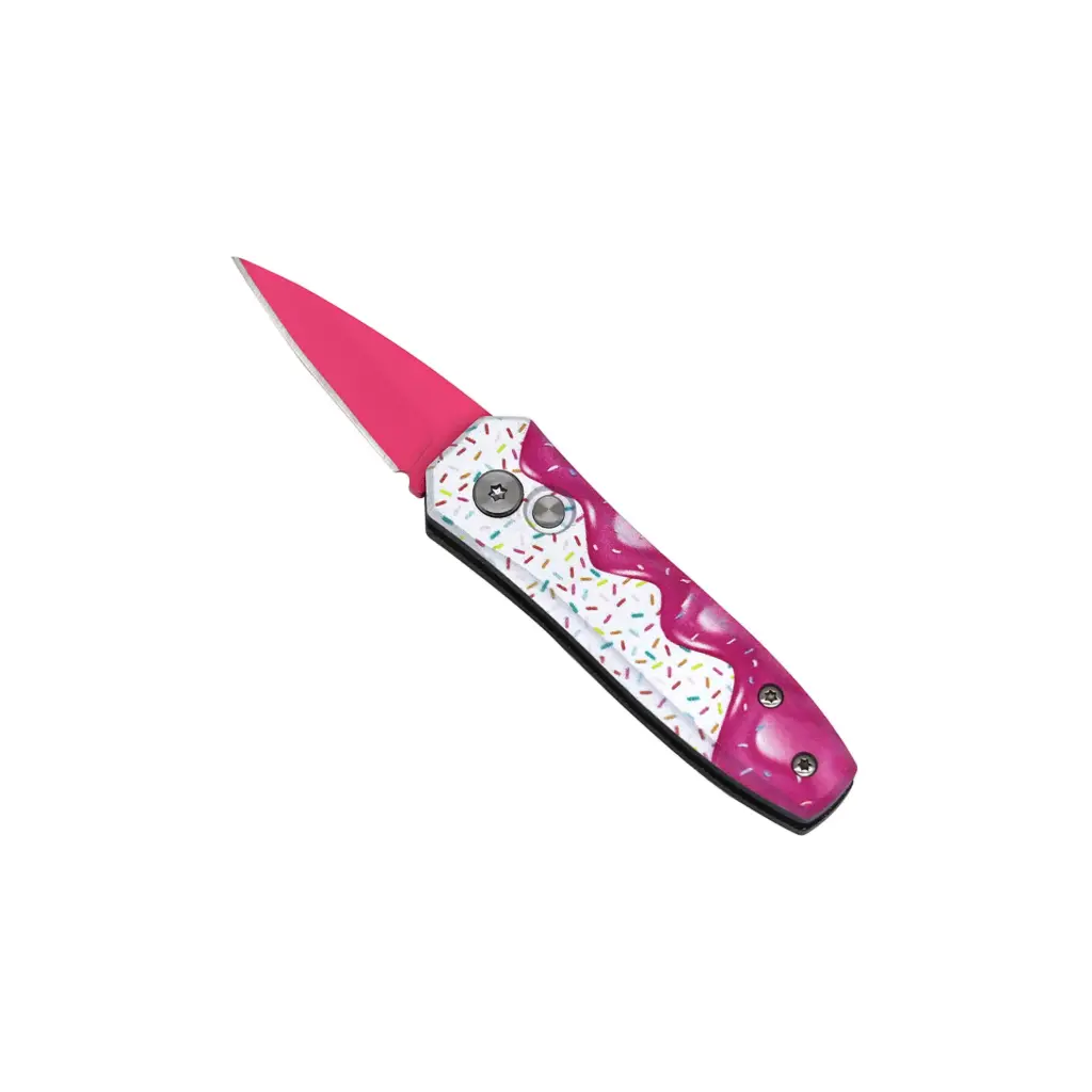 Sprinkle Snap California-Legal Switchblade Knife - Pink Donut