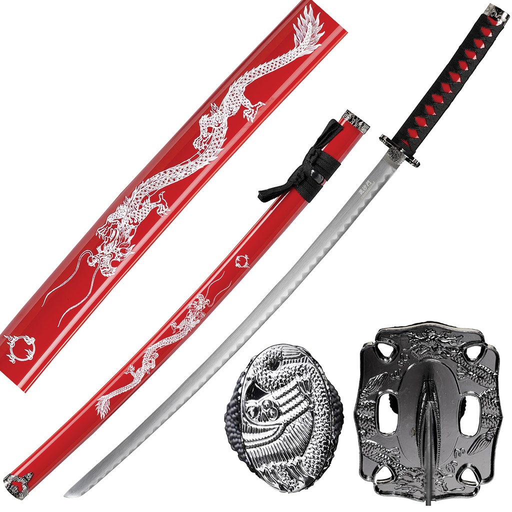 Dragon Oath Display Samurai Sword - Red Saya