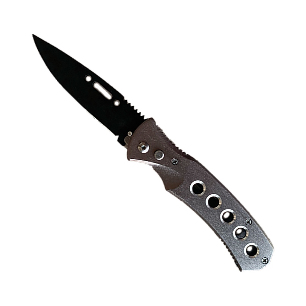 AeroVent Safety-Lock Automatic Knife - Gray Aluminum