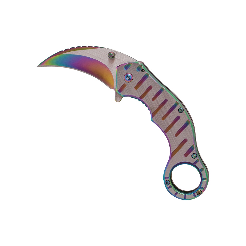 Spectral Talon Assisted Karambit Knife - Rainbow Steel