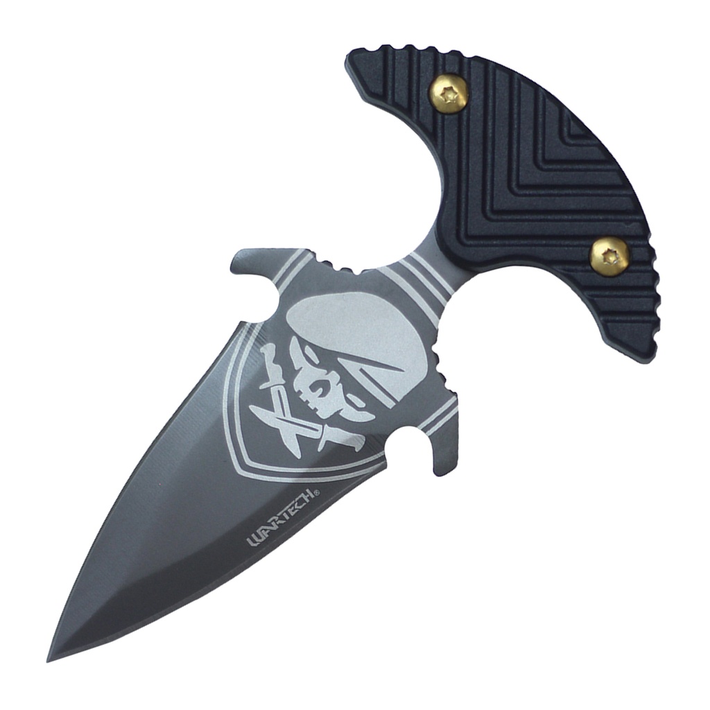 8" Push Dagger with Skull - Gray
