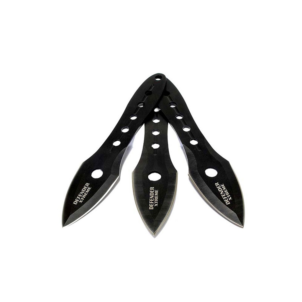 Defender-Xtreme 8" Black 3 Piece Throwing Knife Set