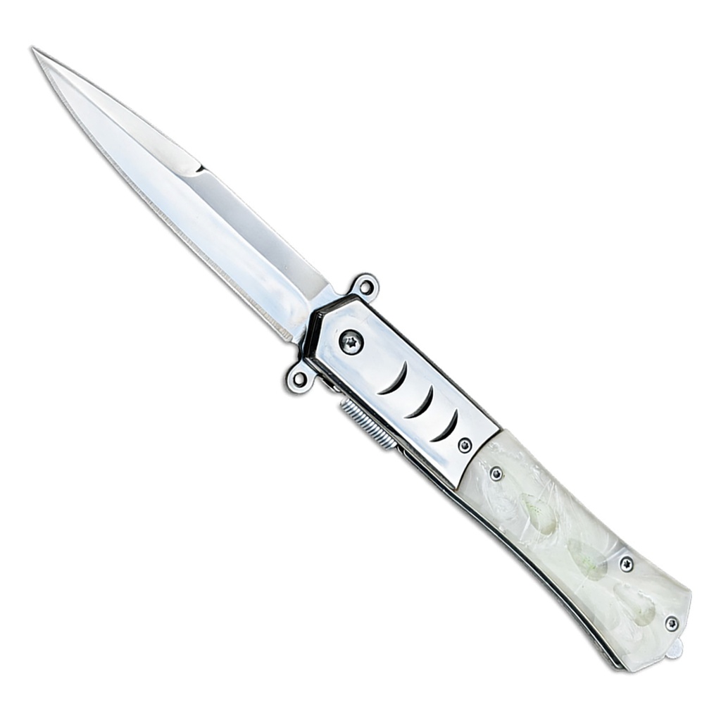 Pearl Stiletto Gentleman’s Spring Assisted Knife - Faux Mother-of-Pearl