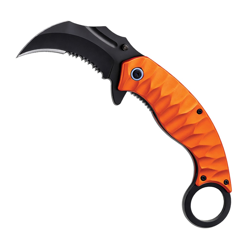 Rescue Talon Spring-Assisted Karambit Knife - Orange Aluminum
