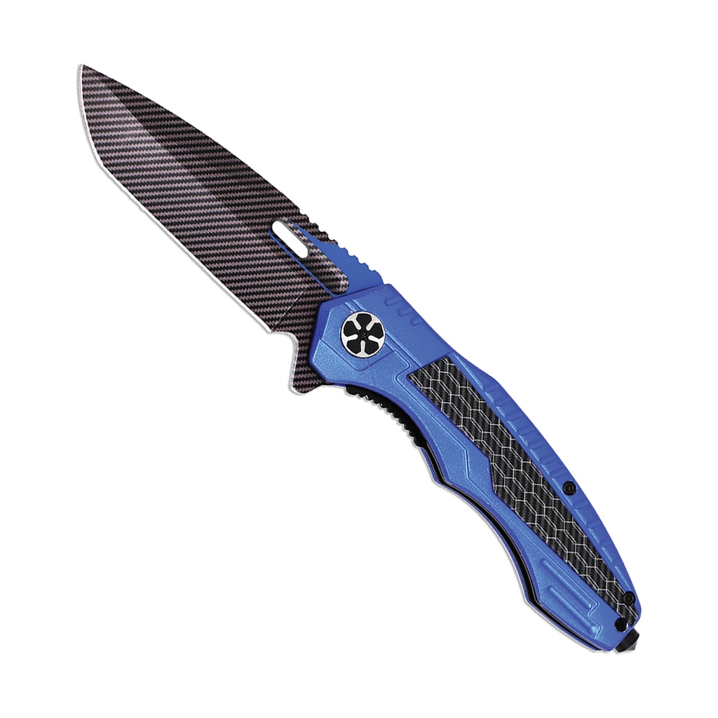 Carbon Pulse Rapid-Deploy Spring Assisted Knife - Blue Aluminum