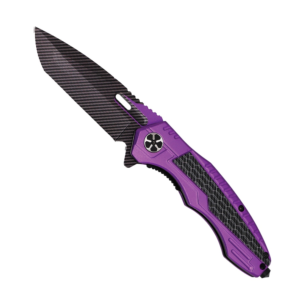 Carbon Pulse Rapid-Deploy Spring Assisted Knife - Purple Aluminum