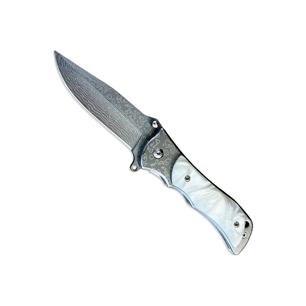 Pearl Gentleman Dress EDC Spring Assisted Knife - White Pearl