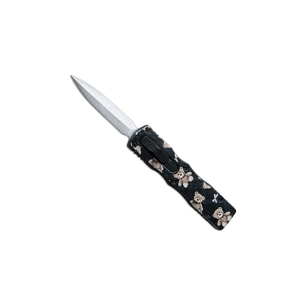 Teddy Tactician Double-Action OTF Knife - Black Aluminum