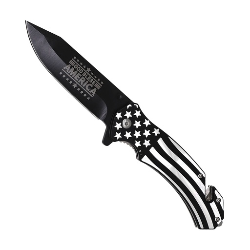 Patriot Rescue Spring-Assisted Folding Knife - USA Flag